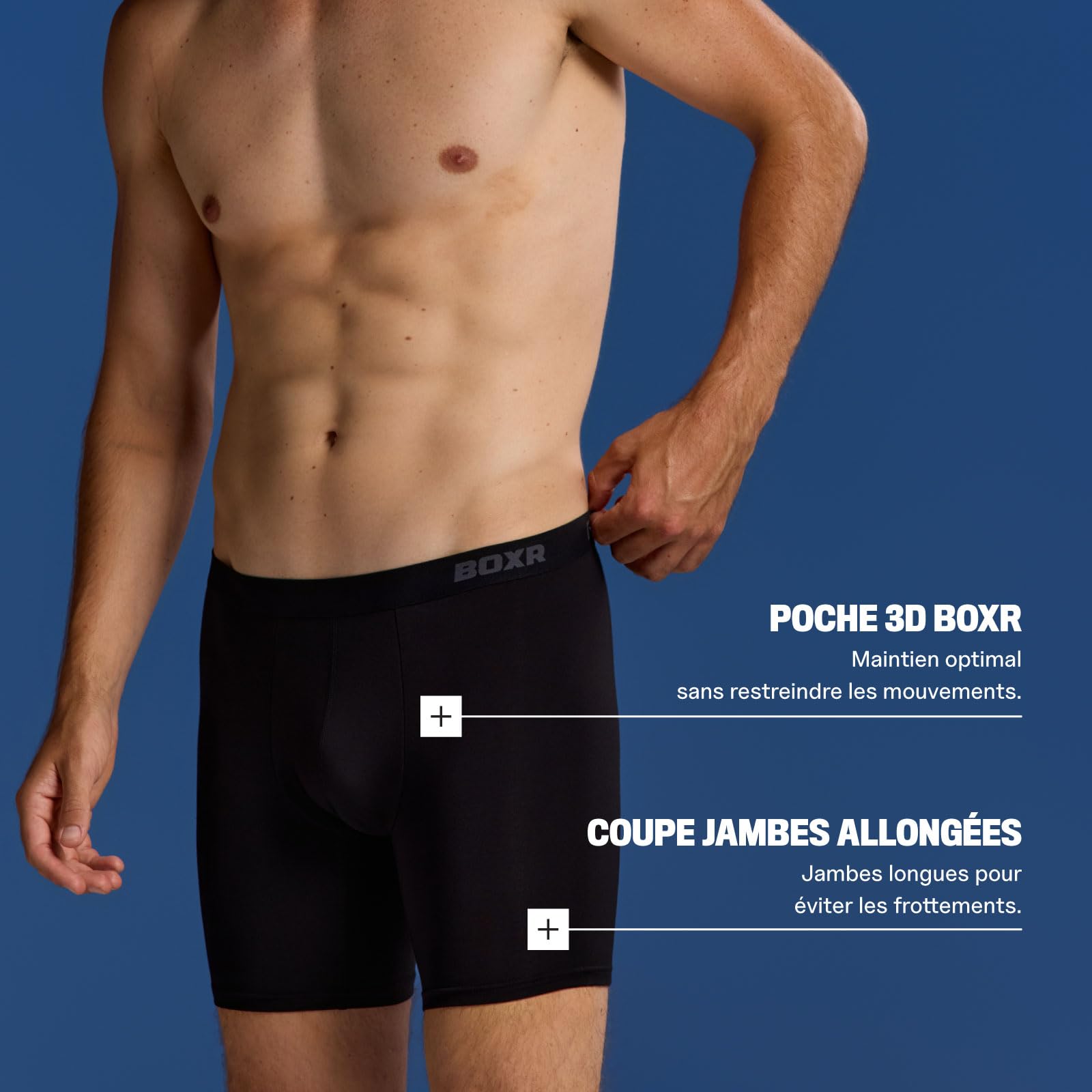 BOXR Boxers Homme Bambou - Caleçons Longs Anti-Frottement - Anti-Remontée - S-3XL