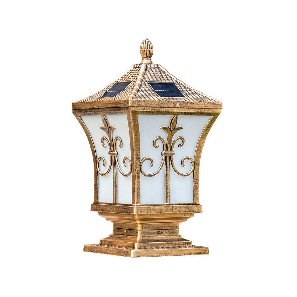 VDOQTLJT Lamp Post Lights Outdoor Solar Pillar Light Wall Waterproof Bright Garden Home Villa Landscape Street Column Headlight Energy Saving Led 1-Light Exterior Lantern Rainproof