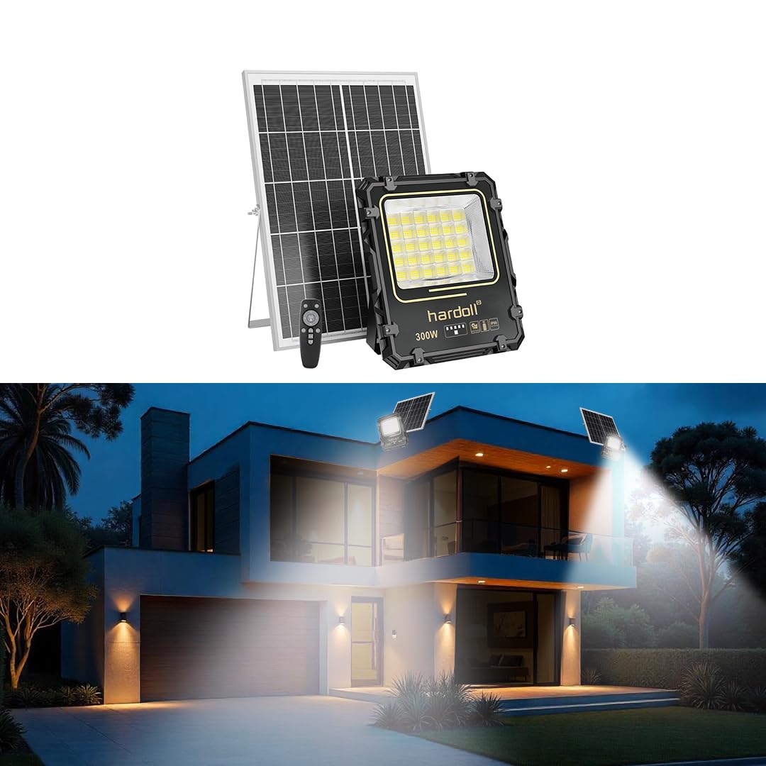 hardoll Solar Flood Light 300W with Remote, Cool White LED, 5M Cable, Waterproof IP65 Aluminium Body, Replaceable 24000mAh Lithium Battery for Home, Garden, Terrace, Outdoor (Pack of 1)-image-44