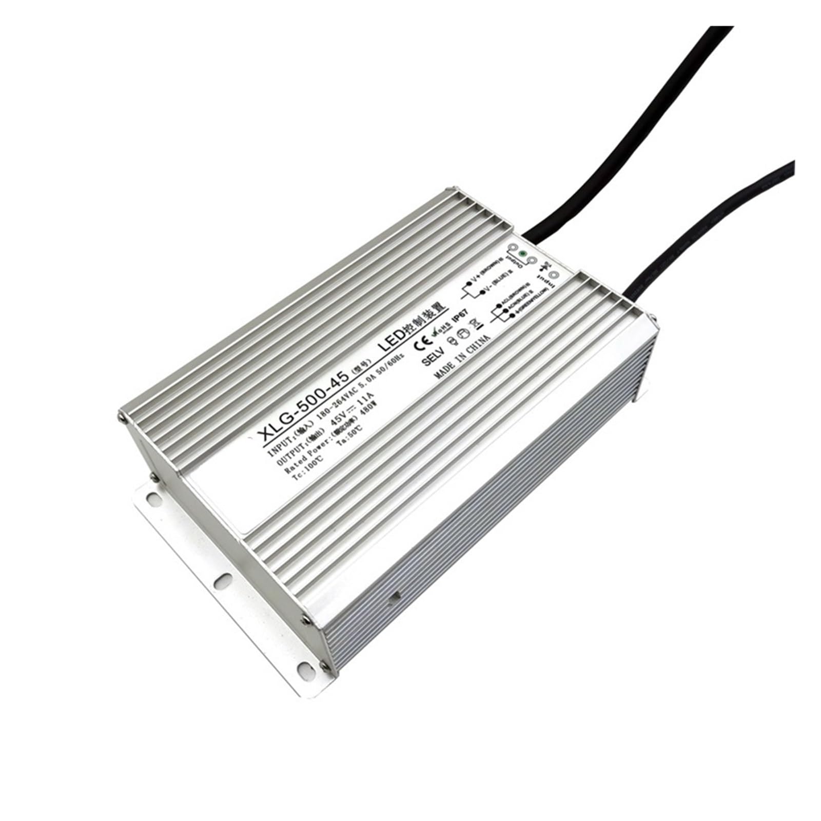 BRODEFUP DC 24V 36V 45V 48V 500W Power Supply AC 220V IP67 Waterproof Transformers LED Driver Constant voltage and current XLG-500(24V)