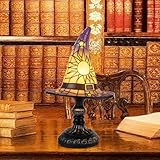 Vintage Gothic Witch Hat Night Light – Stained Glass LED Lamp, Spooky Halloween Decor, Indoor & Outdoor Witchcraft Gift, Unique Halloween Party Decorations Lighting, Halloween Witch Hat Lamp Purple