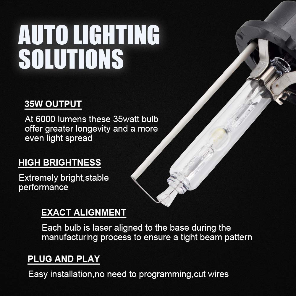 D2S HID 35W Xenon Blanco Repuesto Faro Bombillas 6000K 2 unidades