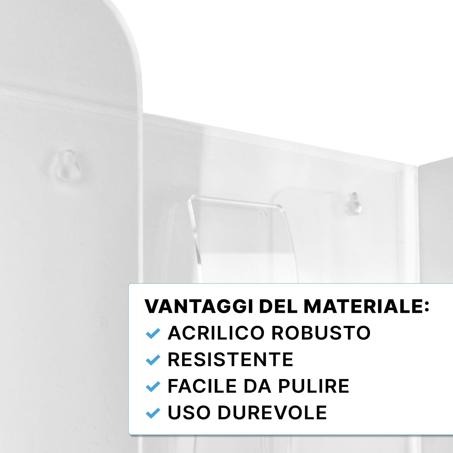 ARNOMED Porta guanti in lattice 3 dispenser parete per 3 scatole acrilico trasparente 24,6x8,1x41 cm
