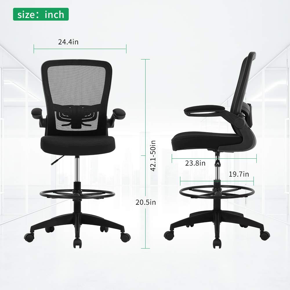 HYLONE Sedia Da Disegno Ergonomica Regolabile Con Poggiapiedi E Supporto Lombare