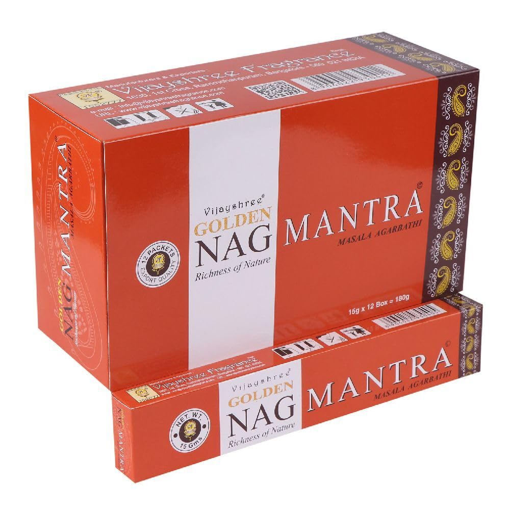 Vijayshree Natural Golden Nag Mantra Masala Agarbathi Incense Sticks 15G Single Packet