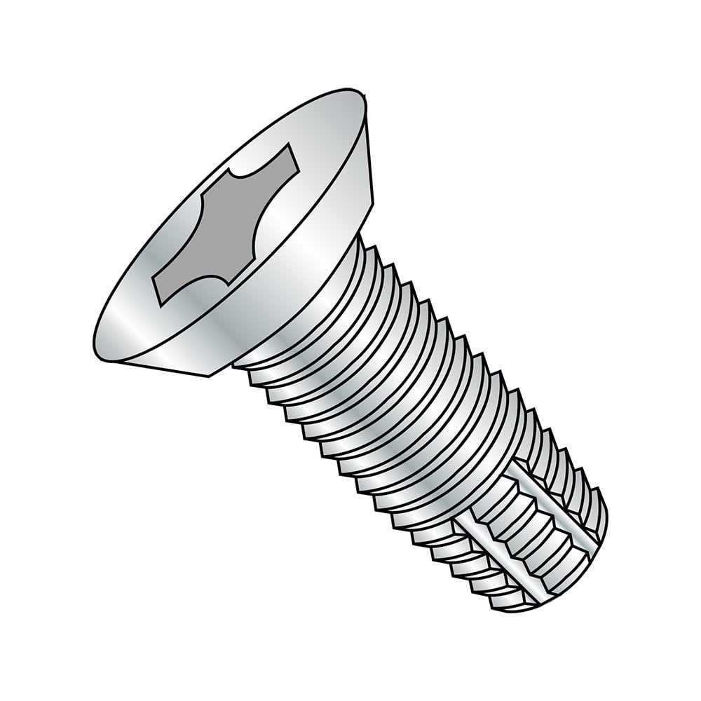 Steel Thread Cutting Screw, Zinc Plated, 82 Degree Flat