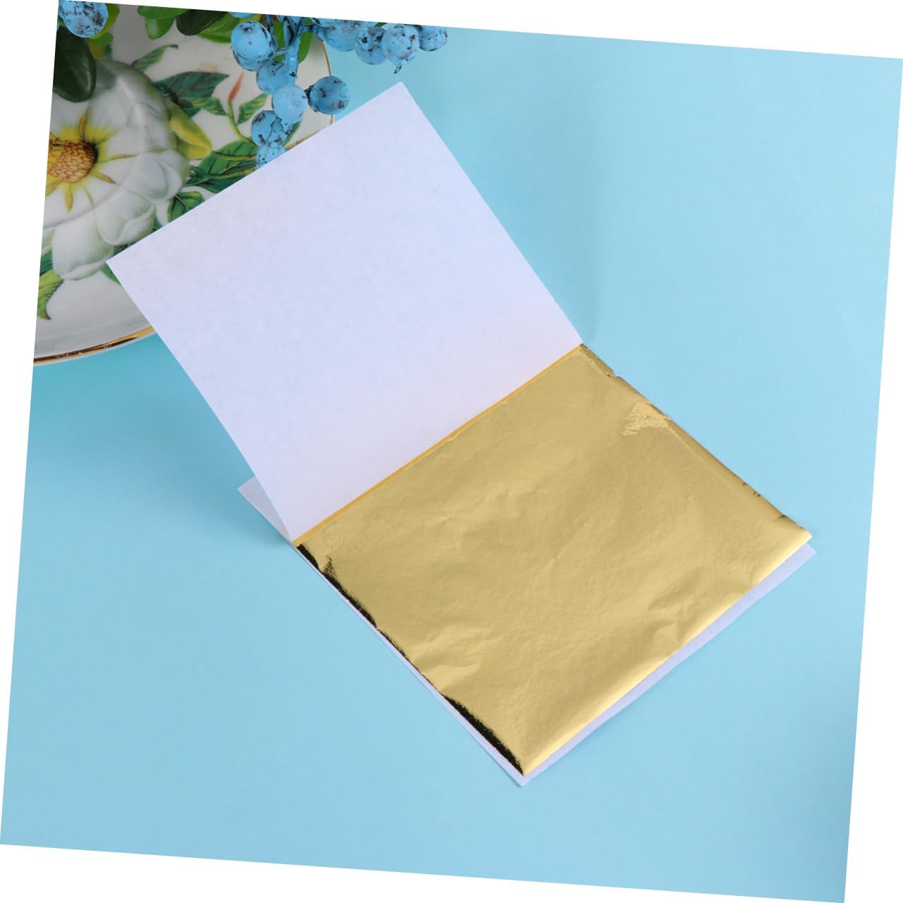 Anneome 100sheets Imitation Gold Leaf Foil Paper for Arts and Crafts Gilding and Decoration Delicate Gold for DIY Projects and Manicure Applications
