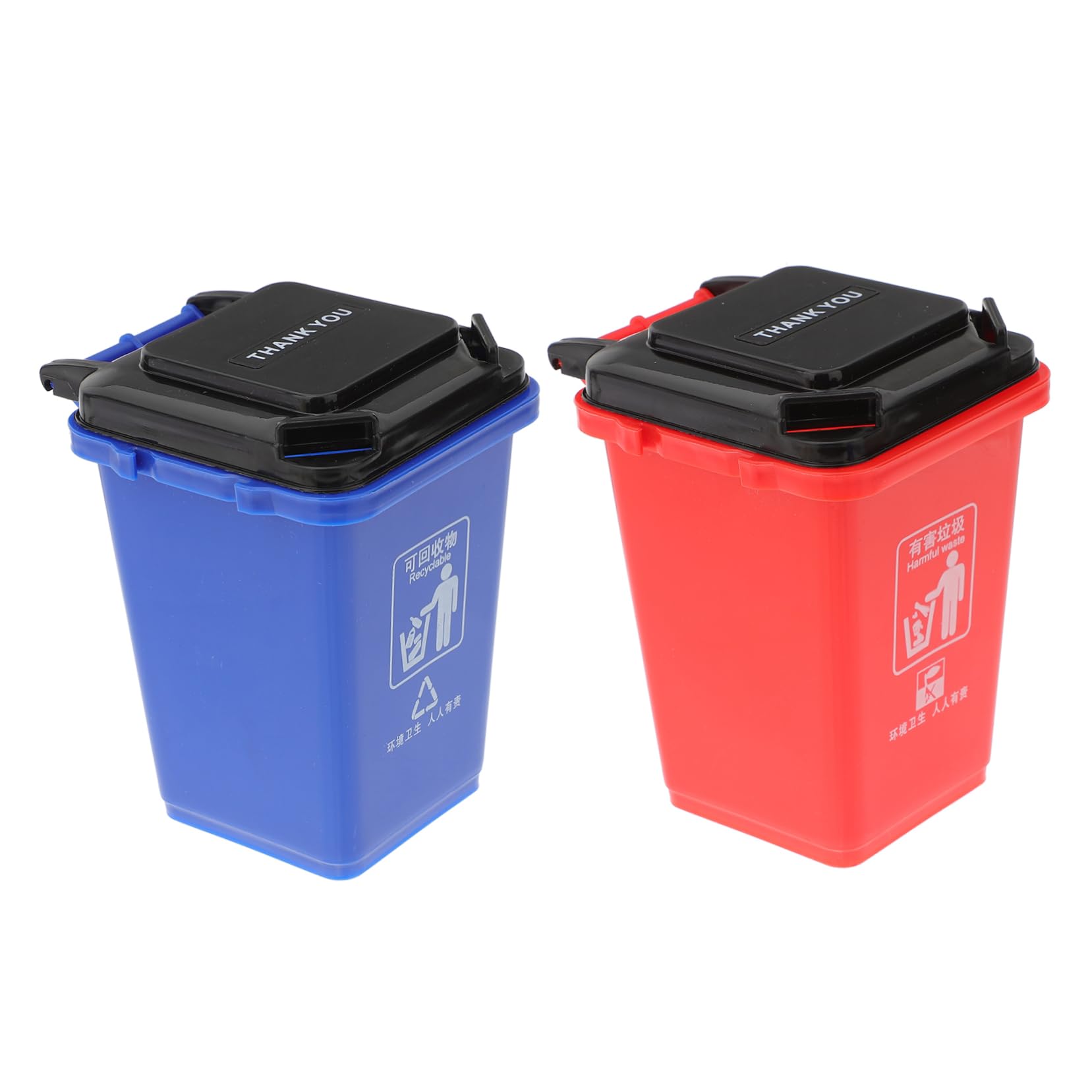 AOKWAWALIY Creative Pen Holder Trash can Shape Desktop Stationery Holder 2 Pack Multifunctional Pencil Organiser Small Rubbish Bin for Office Desk Storage