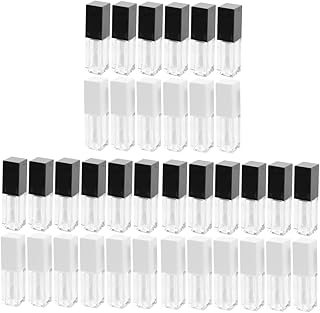 Beaupretty 36 Peças Tubo De Brilho Labial Quadrado Brilho Labial Em Granel Mini Recipientes De Brilho Labial Garrafa De Brilho Labial Vazio Recipiente De Brilho Labial Recarregável Tubo De