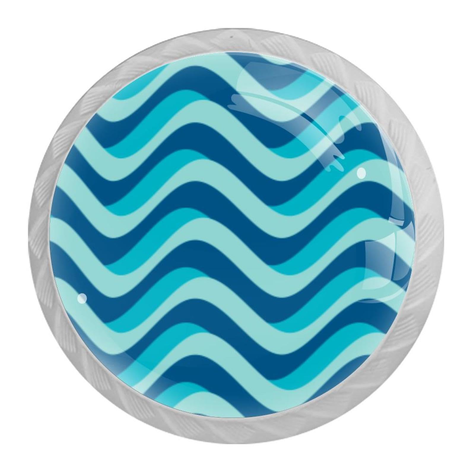 Tqmspg Multi18 4 Pieces Drawer Pulls Wave Stripe Door Knobs Dresser Handles For Kitchen Wardrobe Cupboard Hardware Furniture