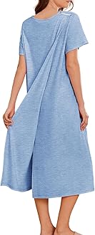 Deyeek Hospital Gowns for Women Labor Delivery Shoulder Surgery Dress Adaptive Clothing Night Robes for Elderly Plus Size