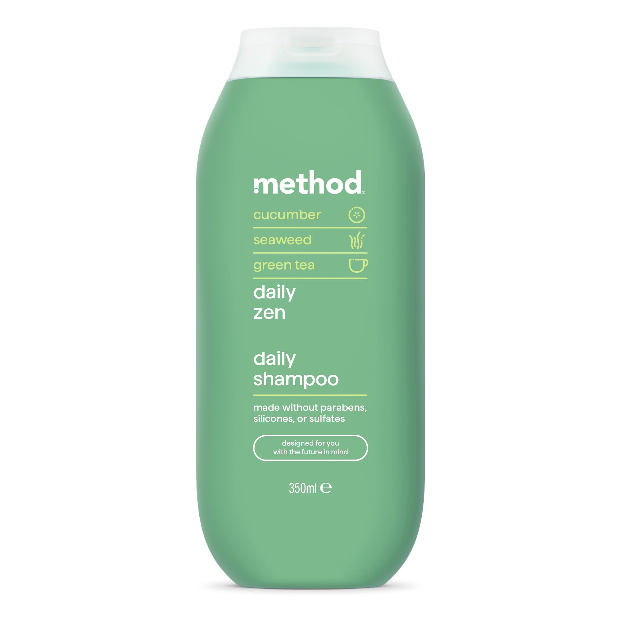 Method Daily Shampoo Daily Zen – Cucumber, Seaweed & Green Tea Scent, Sulphate-Free, 350ml