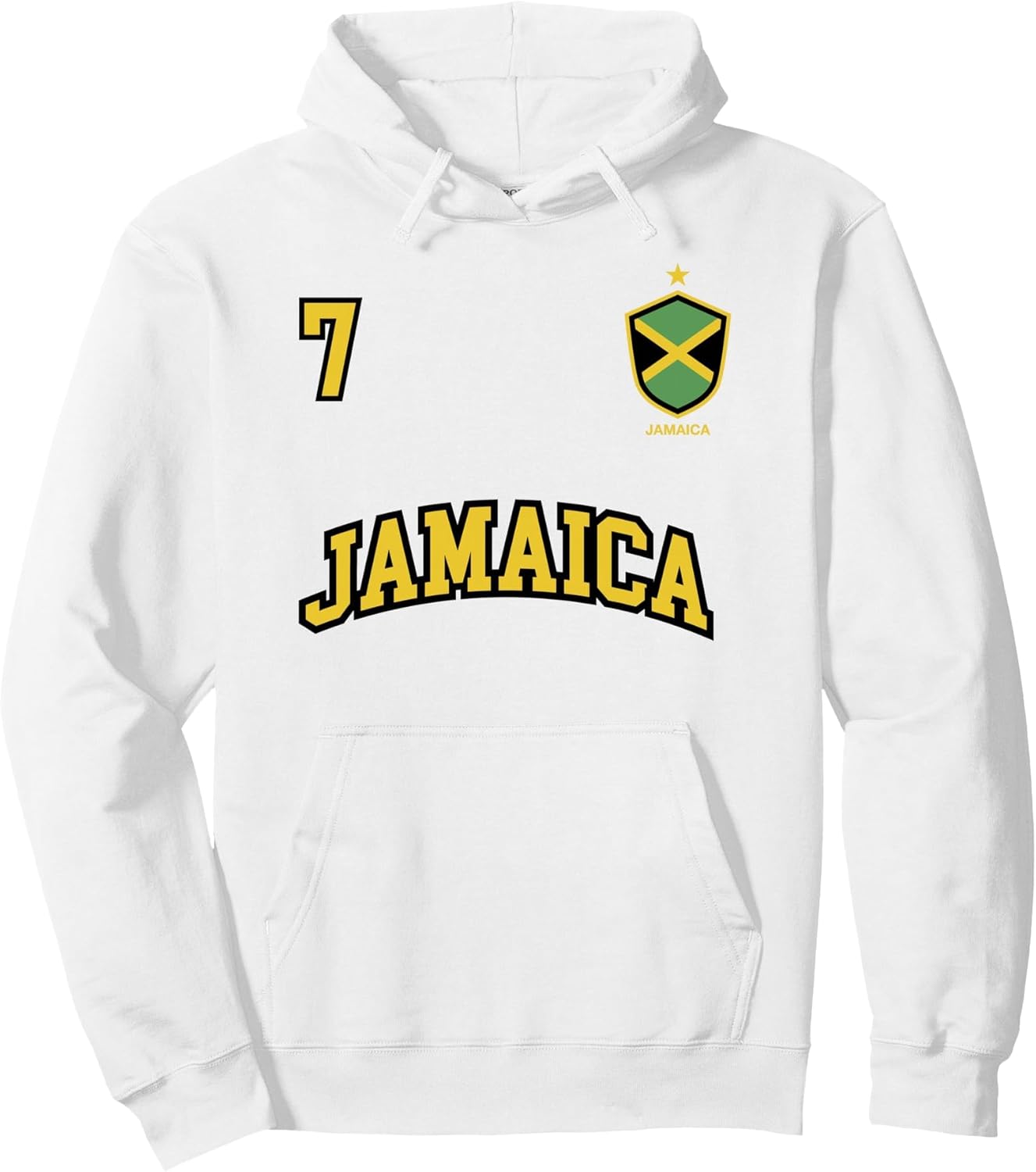 Jamaica Team Sports Number 7 Soccer Jamaican Flag Pullover Hoodie