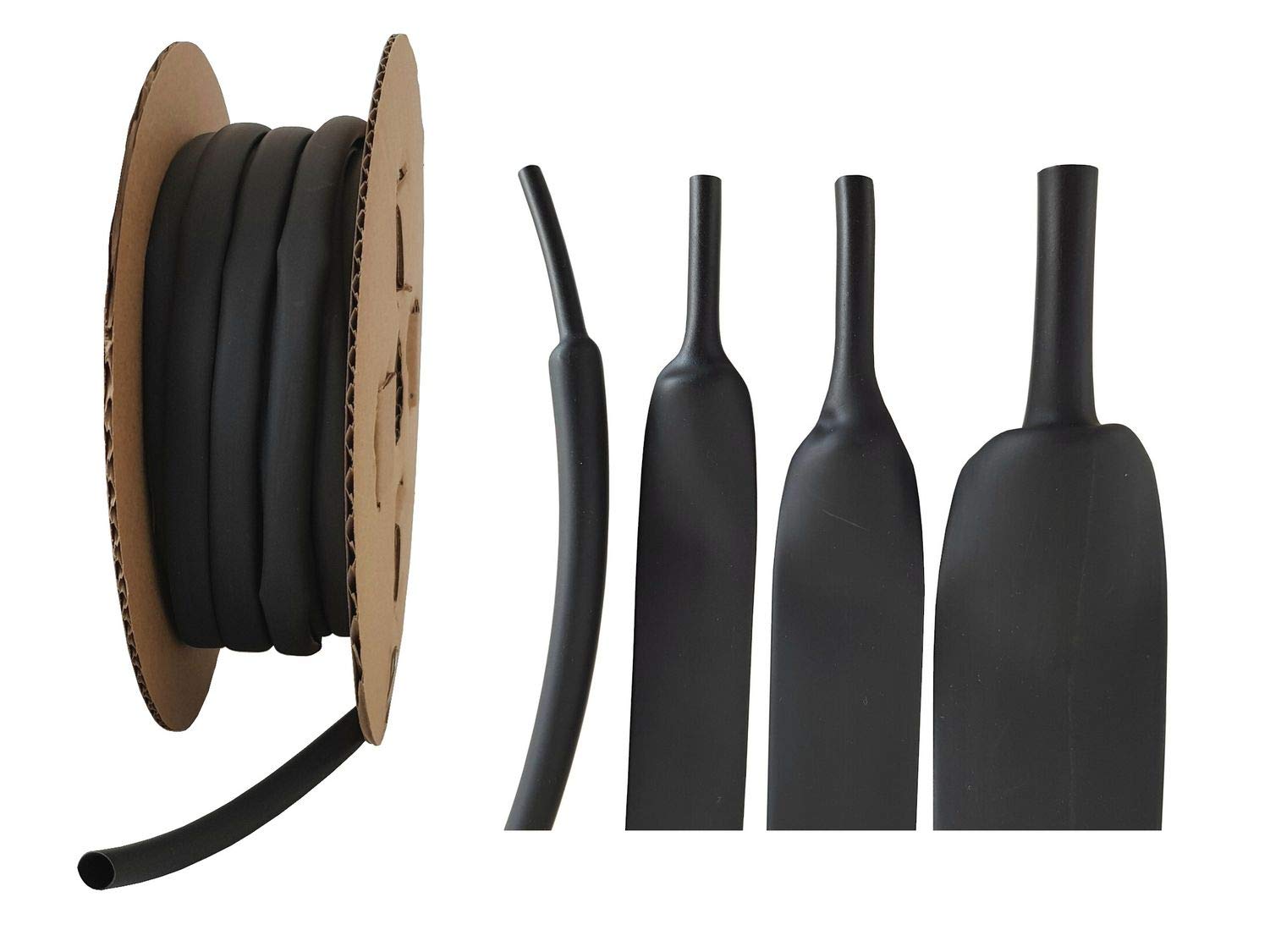 NETPROSHOP100 Meter Heat-shrinkable Tubing BEC4 16mms Black 125degreeeC (4:1) UL