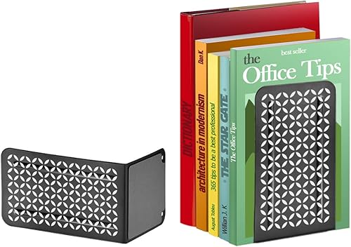 Miniatura 8 de Acrimet Sujetalibros de metal, soporte antideslizante para estantes, tapón de libros resistente, 6-78 pulgadas de alto x 4 pulgadas de ancho x 4-12