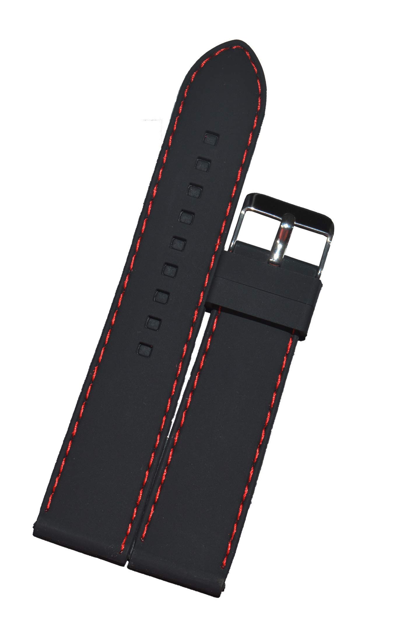 SURU® 20MM Red Stitch Silicone Watch Strap / Watch Band (Width- 20mm /Colour- Black) D668 (B08WLVY15K) Amazon Price History, Amazon Price Tracker