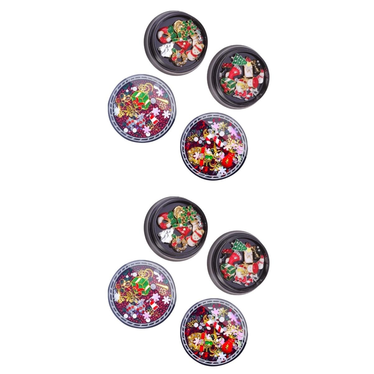 Healeved Charm Natalizi Per Unghie Con Strass e Fiocchi Di Decorazioni Nail Art Per Manicure Fai Da Te e Party