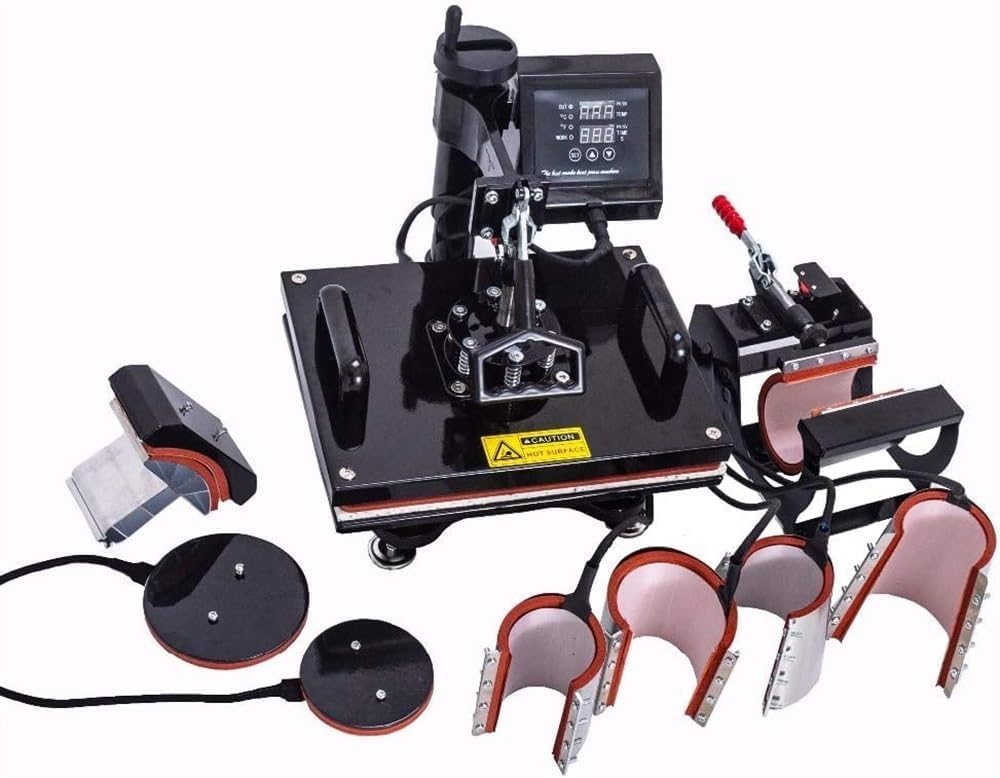 Prensa Térmica, Máquina De Prensado Térmico, Prensa Térmica Combinada 9 En 1, Prensa De Sublimación/Térmica, Máquina De Transferencia Térmica Para Tazas, Gorras, Camisetas Y Fundas De Teléfono, Negra