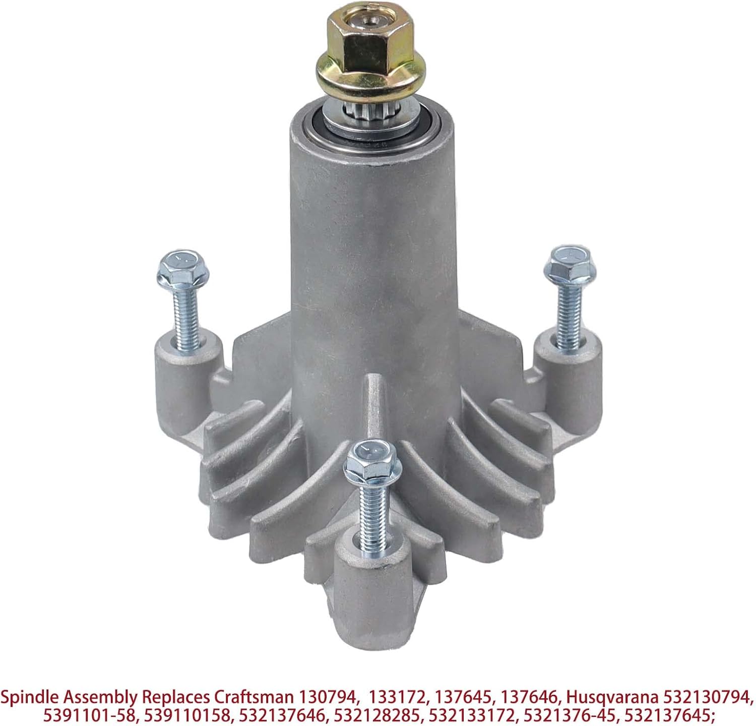 GELASKA 2 Pack 130794 Spindle Assembly with 173434 Spindle Pulley Replaces Husqvarna 532130794, 539110158, 5391101-58, 532173434, 532153531, 532129207, 539110315, Craftsman 129207, 153531