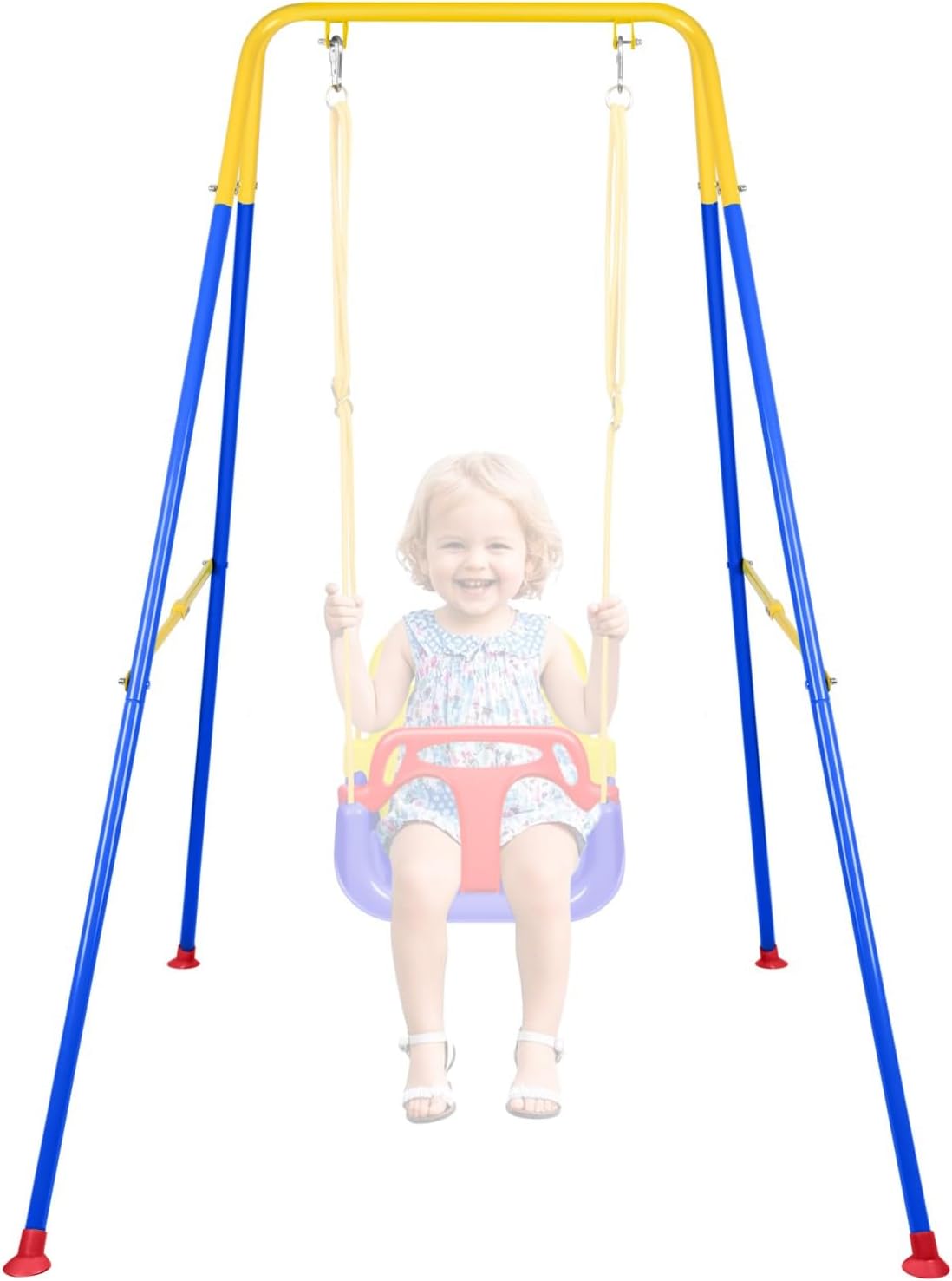 Foldable Swing Stand for Kids, Heavy-Duty Metal Swing Frame for Indoor/Outdoor, Suitable for Most Baby Toddler Swings, Easy to Assemble & Store, Swings not Included (Blue)