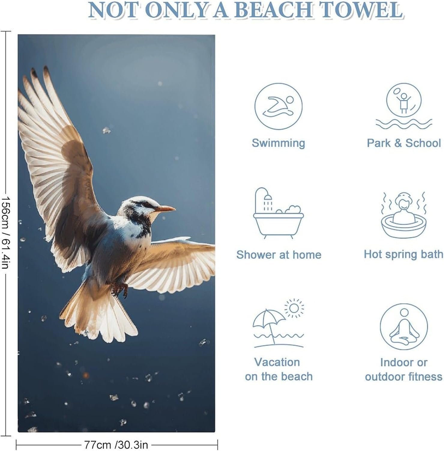 Bird Migration Oversized Beach Towel Set 31x 61 in image 2