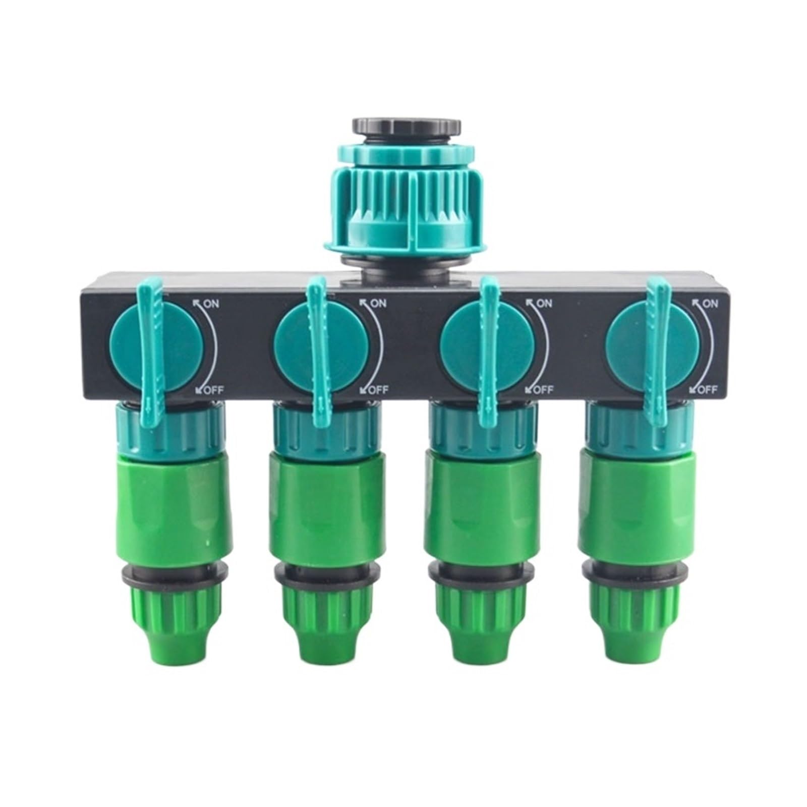 Divisor de válvula grifo 4 vías distribuidor tubería agua interruptor independiente adaptador conector manguera jardín(Set 1)