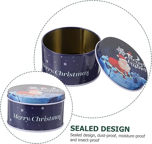 Miniatura 7 de Abaodam 36 cajas de tarro de caramelo de Navidad, pequeños tarros de dulces con tapas, latas de galletas festivas, lata de galletas de Navidad, lata