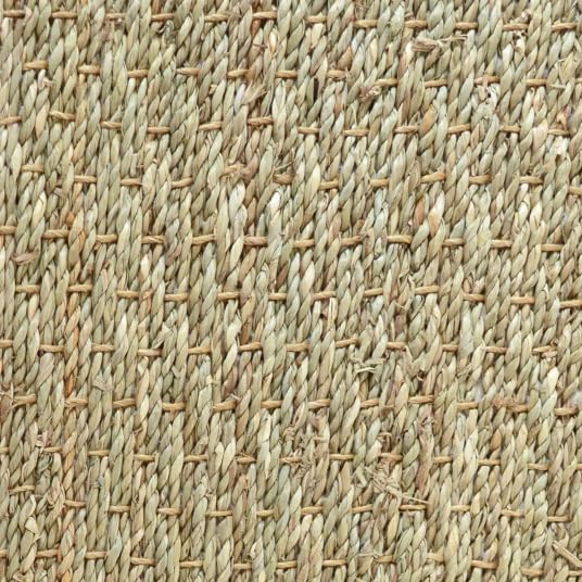 Tapis Jonc de mer - Varana panama - Ganse coton anthracite - 120 x 170 cm