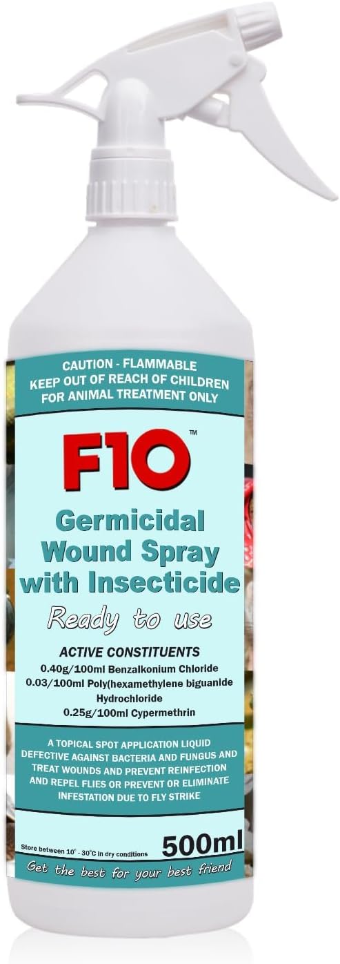 F10 Germicidal Wound Spray for Reptiles, Birds, Small Animals & Exotic Animals. Prevents Infection - 500ml