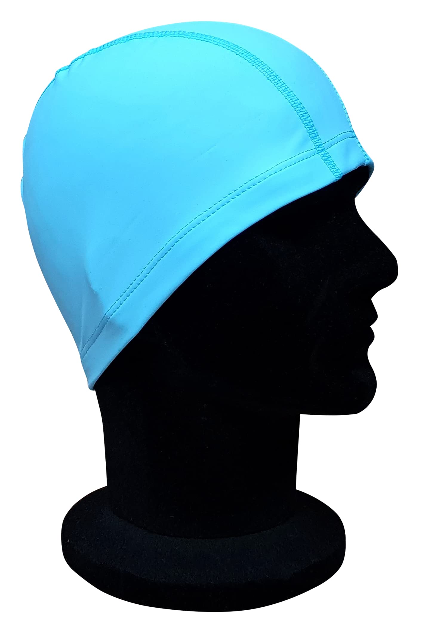 CHEX Elasticated Synthetic Soft And Easy Fit Pull On Swimming Hat Sheen Finish Plain Colours Flexible Swim Cap One Size Ages 3+ Years (Sky Blue)