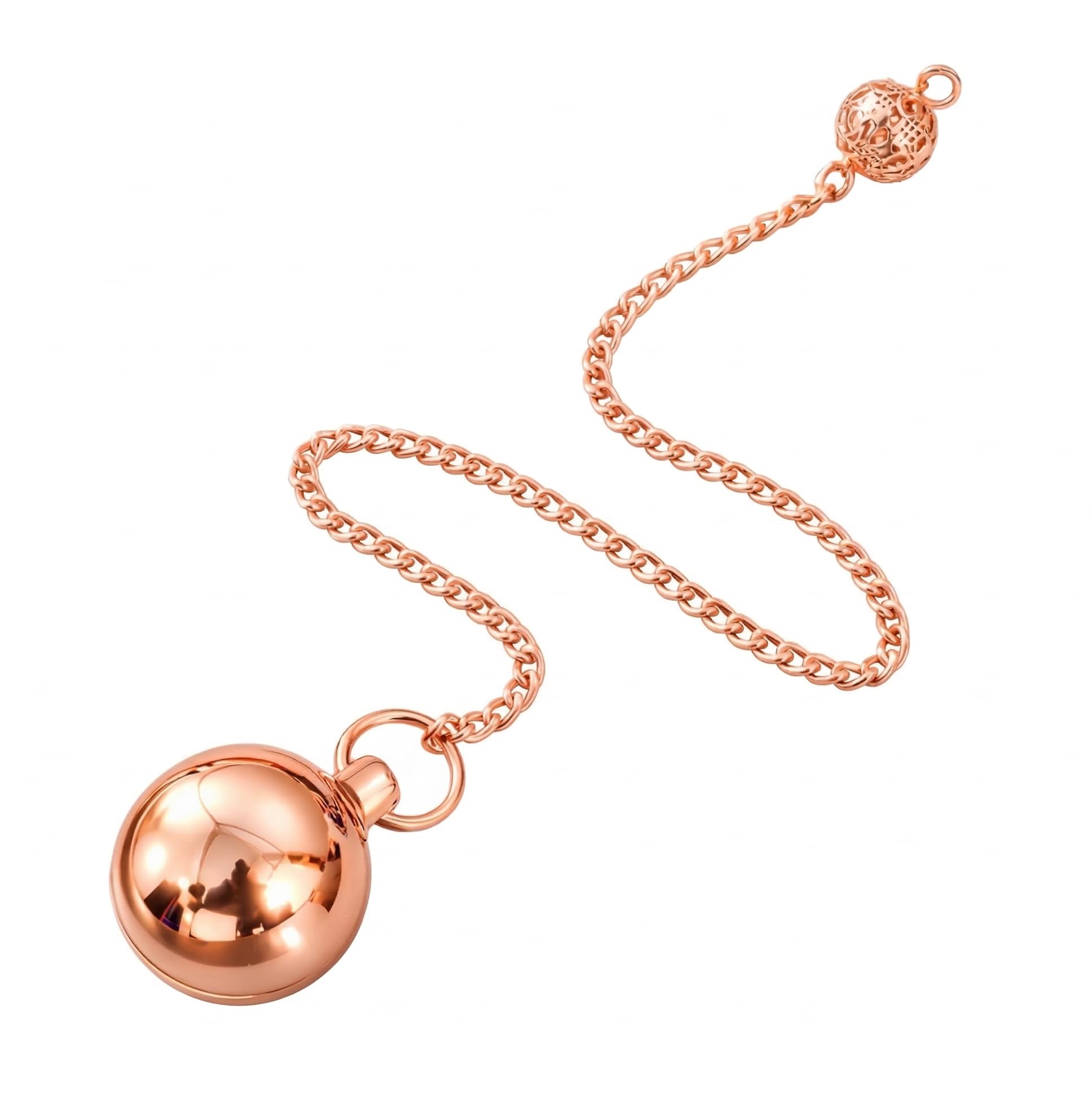 Openable Round Ball Copper Pendulum for Reiki Healing, Dowsing &amp; Chakra Balancing – Divination &amp; Meditation Tool for Energy Cleansing
