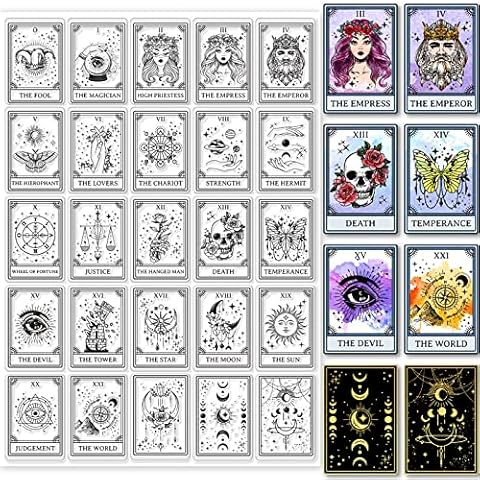 GLOBLELAND Vintage Tarot Pattern Clear Stamps Cover