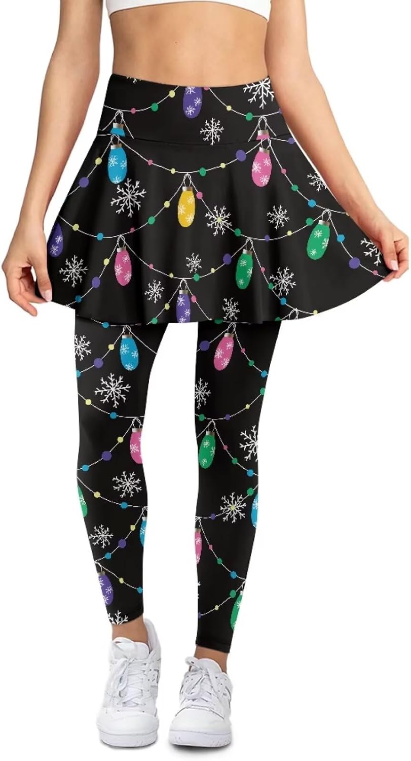 Christmas Women Tennis Skort for Wife Parents Casual Christmas Women's Athletic Skirt for Running Yoga Golf
