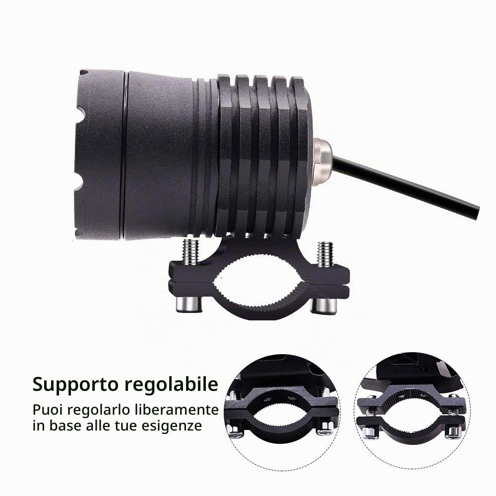 Fari LED per Moto 12V 24V, 2PCS Luci di Guida A Led Ausiliari Bianche Con Interruttore Impermeabile per ATV SUV Camion Auto Barca