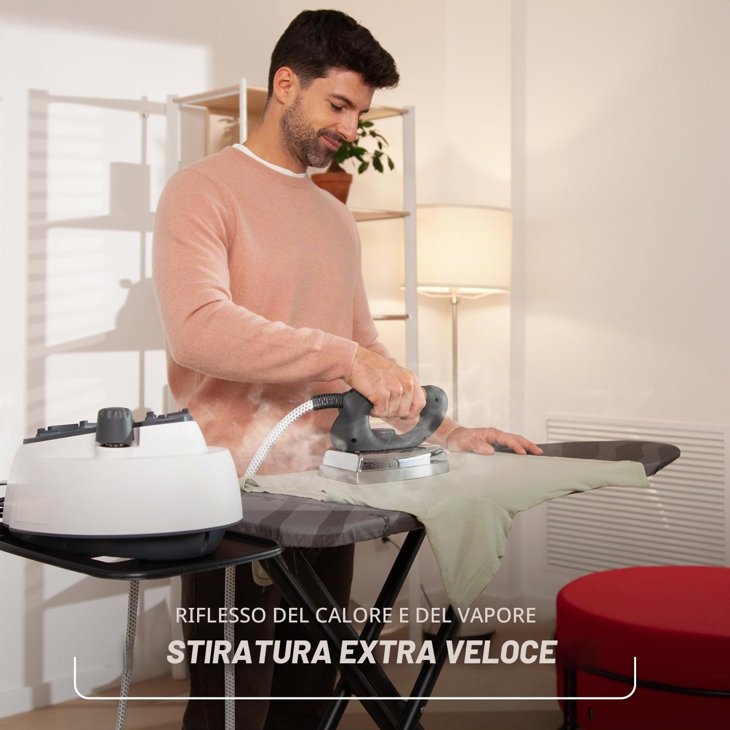 Vileda, Asse da Stiro Total Reflect Ultimate, Stiratura ExtraVeloce, ExtraRobusto, Superficie Ampia, Altezza Regolabile, Poggiaferro XXL, Facile da Chiudere, Sicuro da Trasportare, Salvaspazio