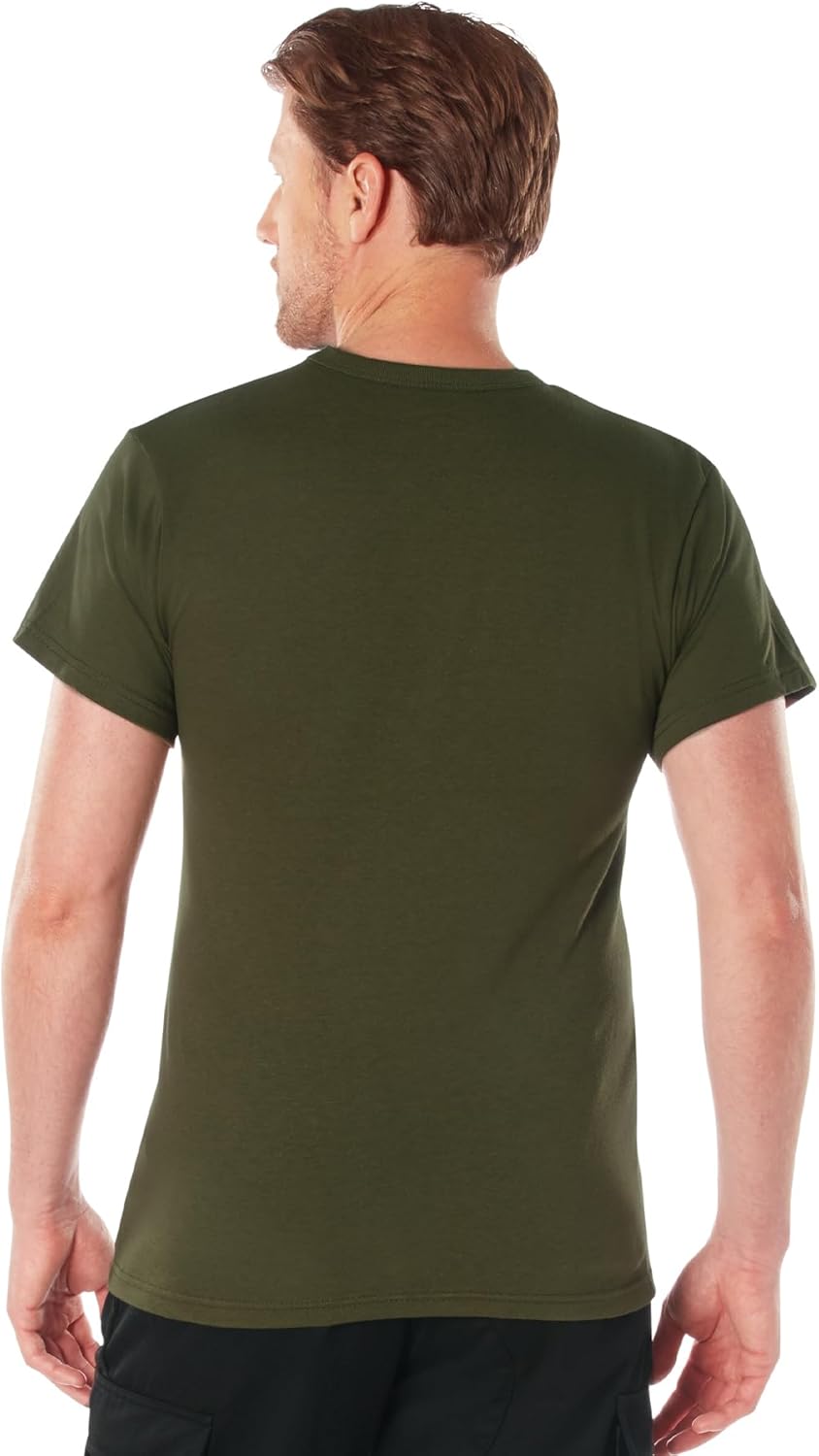 Rothco 100% Cotton T-Shirt – Standard Fit Crew Neck Base Layer Tee Shirt, Olive Drab, 2XL - Image 3