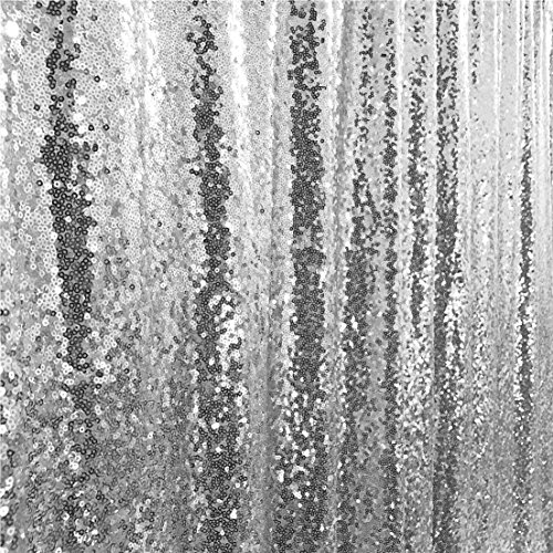 Trlyc 2X8Ft Silver Sequin Curtain For Wedding Backdrop Party Photography Background #TOP6