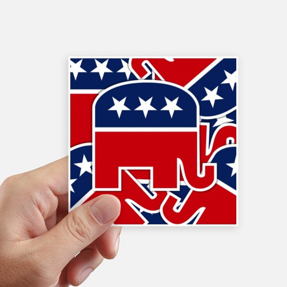 Autocollant éléphant Amérique républicain sticker pc mural multicolore