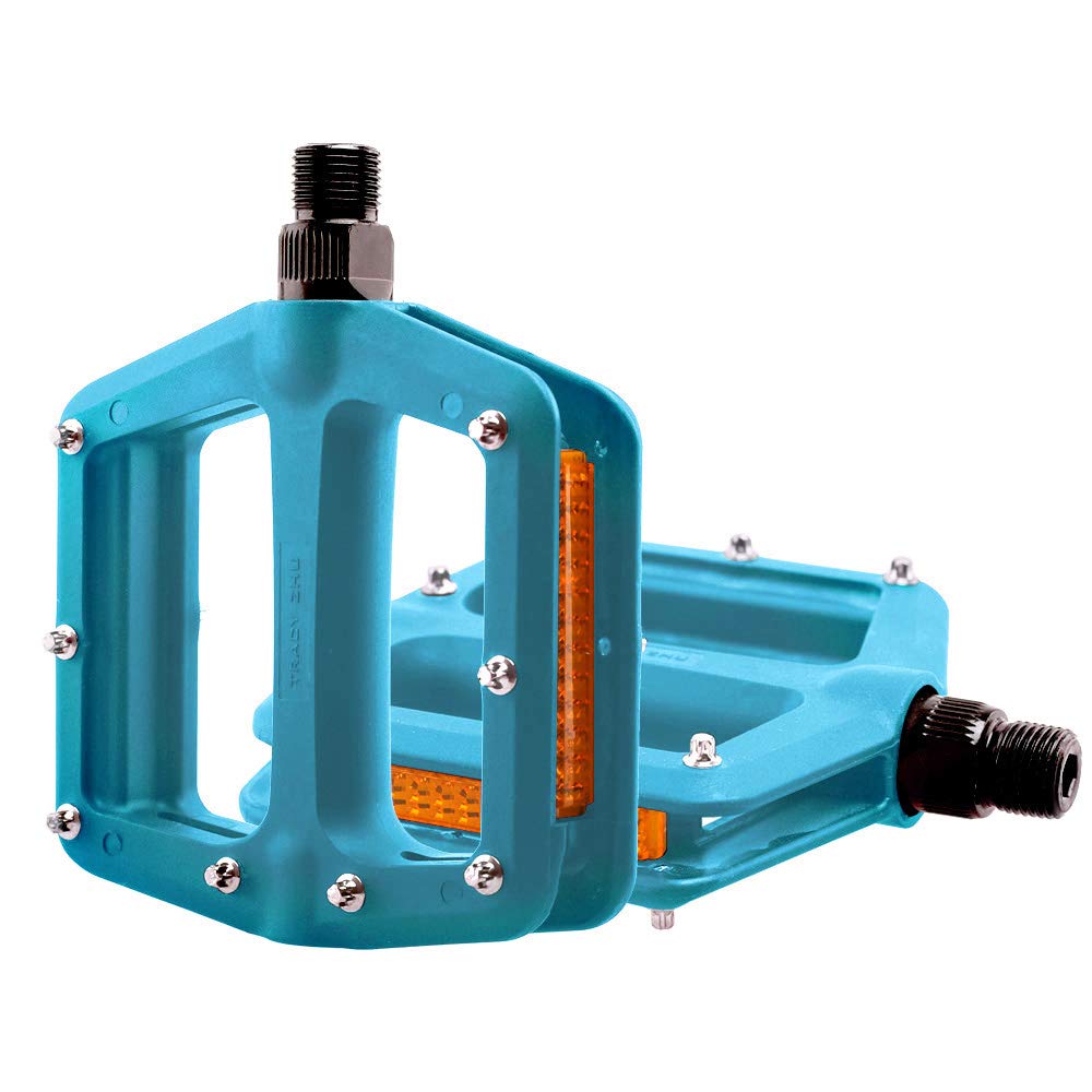 JIASHUNHE Bike Pedals Mountain Pedal For Bicycle MTB Pedals Bike Flat Nylon Fiber Anti-skid Foot Sports Cycling Accessories(Green)