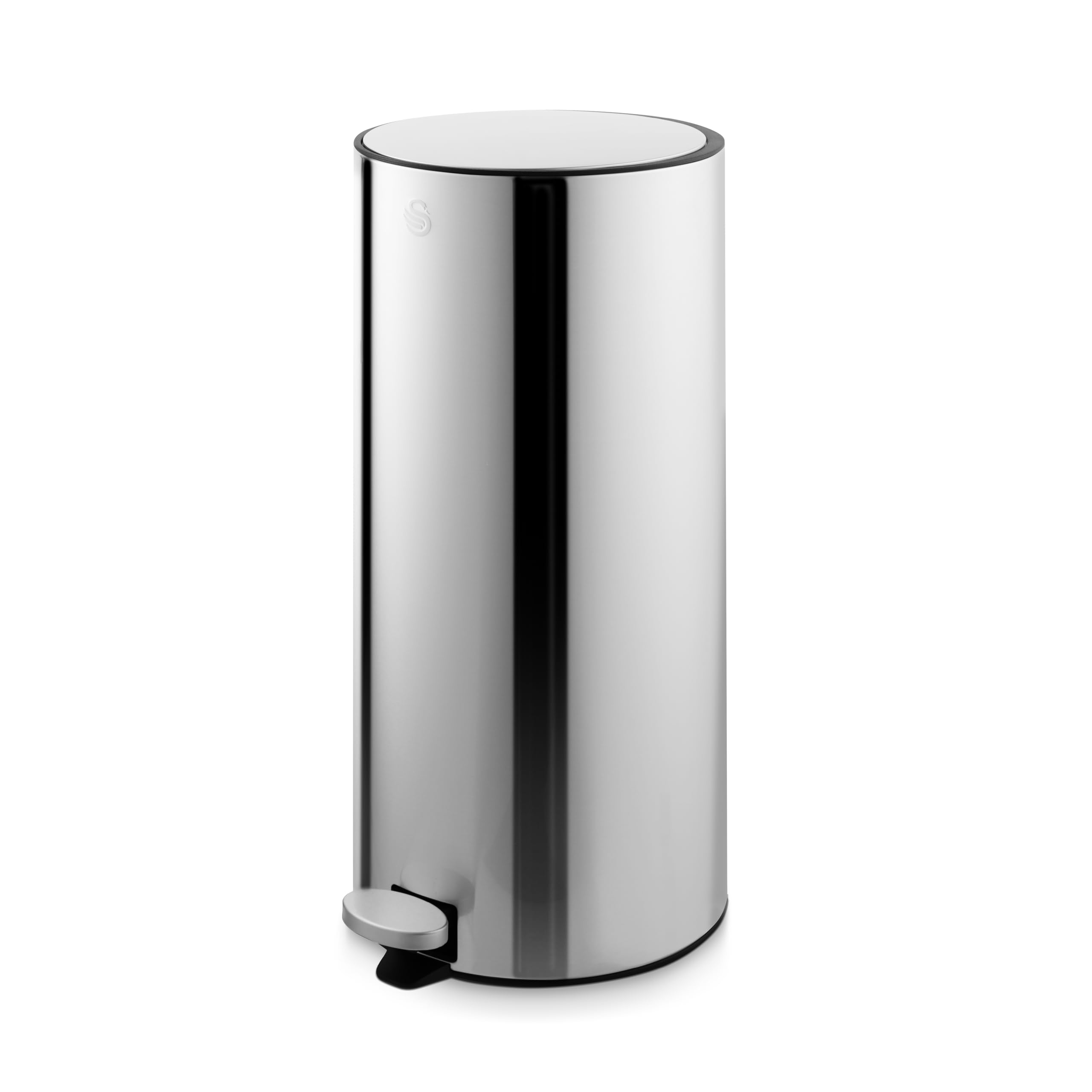 Swan 30L Round Pedal Bin With Foot Pedal System, Plastic Lid And Inner Bucket, Swka4407ss