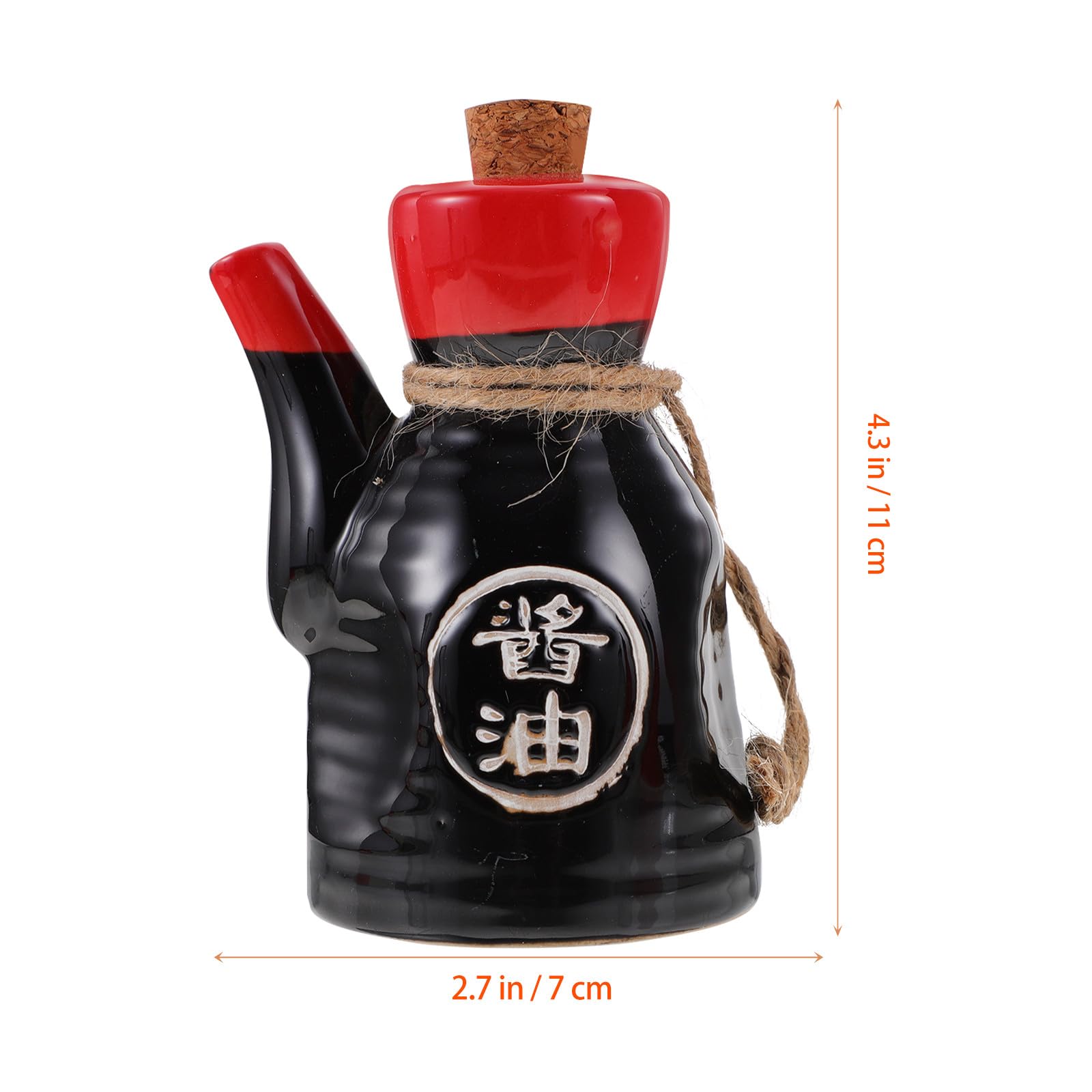 Juego de Dispensador de Vinagre y Aceite con Tapa de Corcho y Bandeja de Cerámica Japonesa 200ml, Diseño Delicado y Funcional para Cocina