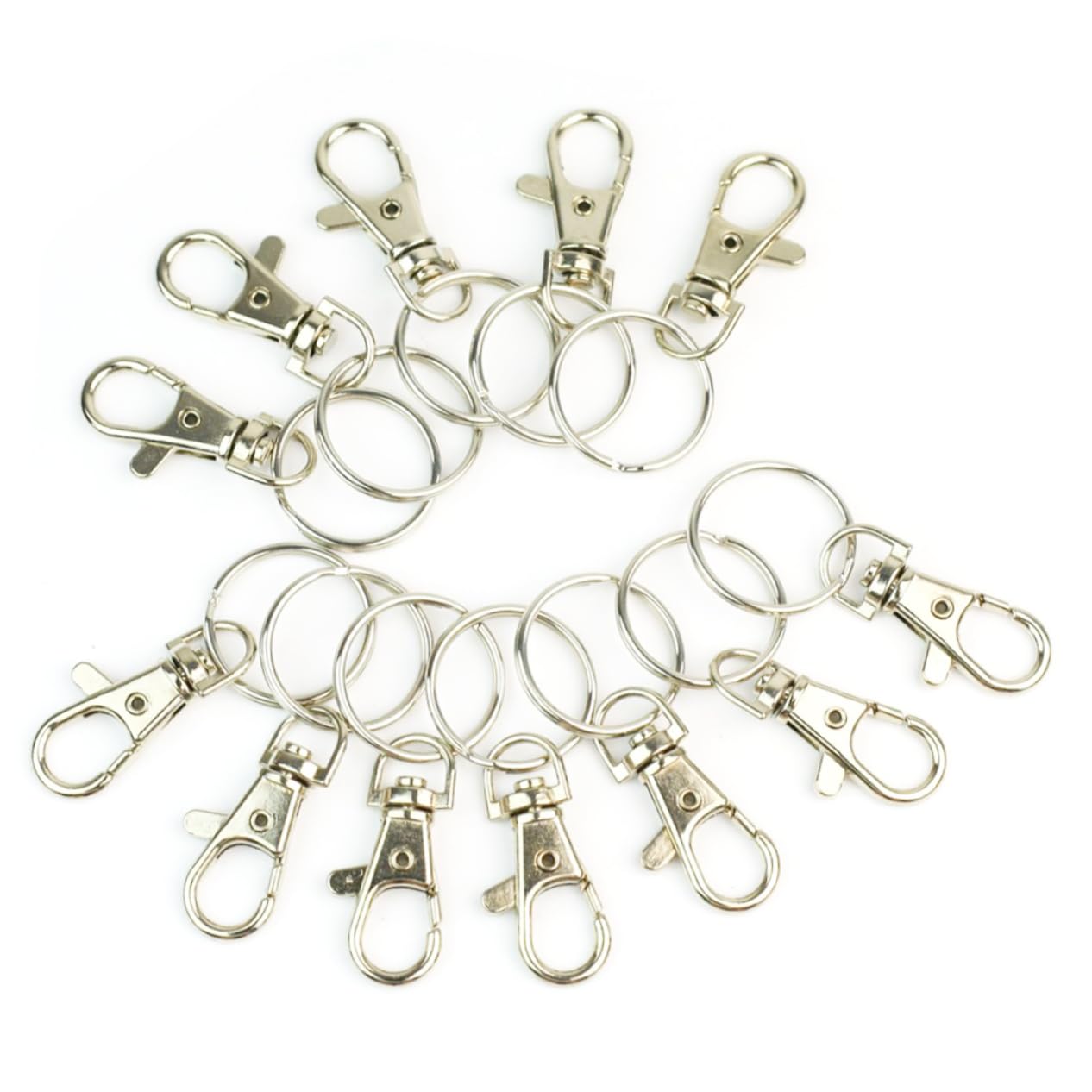 LALAFINA 360° Swivel Snap Hooks Set 12pcs 38mm Iron Metal Snap Hook for Keychain Bag Fishing DIY