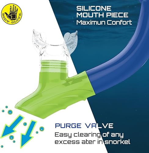 Miniatura 4 de Body Glove Aquatic - Grape Youth - Combo de máscara y esnórquel - Snorkel, buceo y natación - Vidrio templado para adultos-tubo flexible de