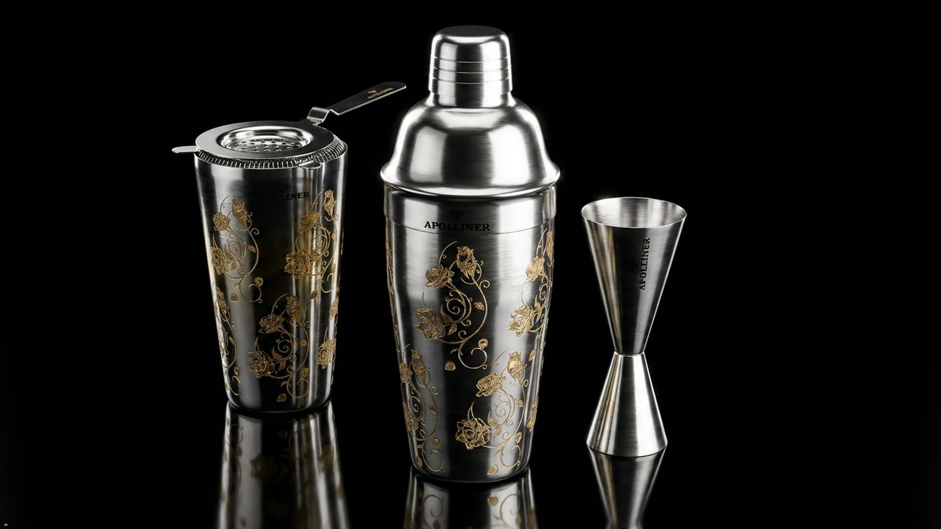 shakers à cocktails16 Pièces, Professionnel | Shaker à Cocktail 550ml, Acier Inoxydable | Kit Cocktail,Shaker Barman,kit Cocktail | Service à Cocktail avec Coffret en Bois précieux.