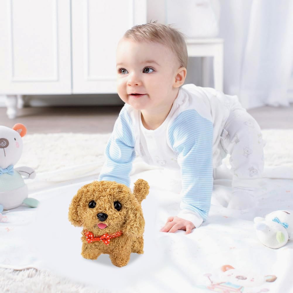 Elettronico Cane Giocattolo che Cammina e Abbaia, Cagnolino che Abbaia e Cammina Giochi Bambini, Bambina Peluche Cane Realistico Animali Giocattolo per Bambini - 5