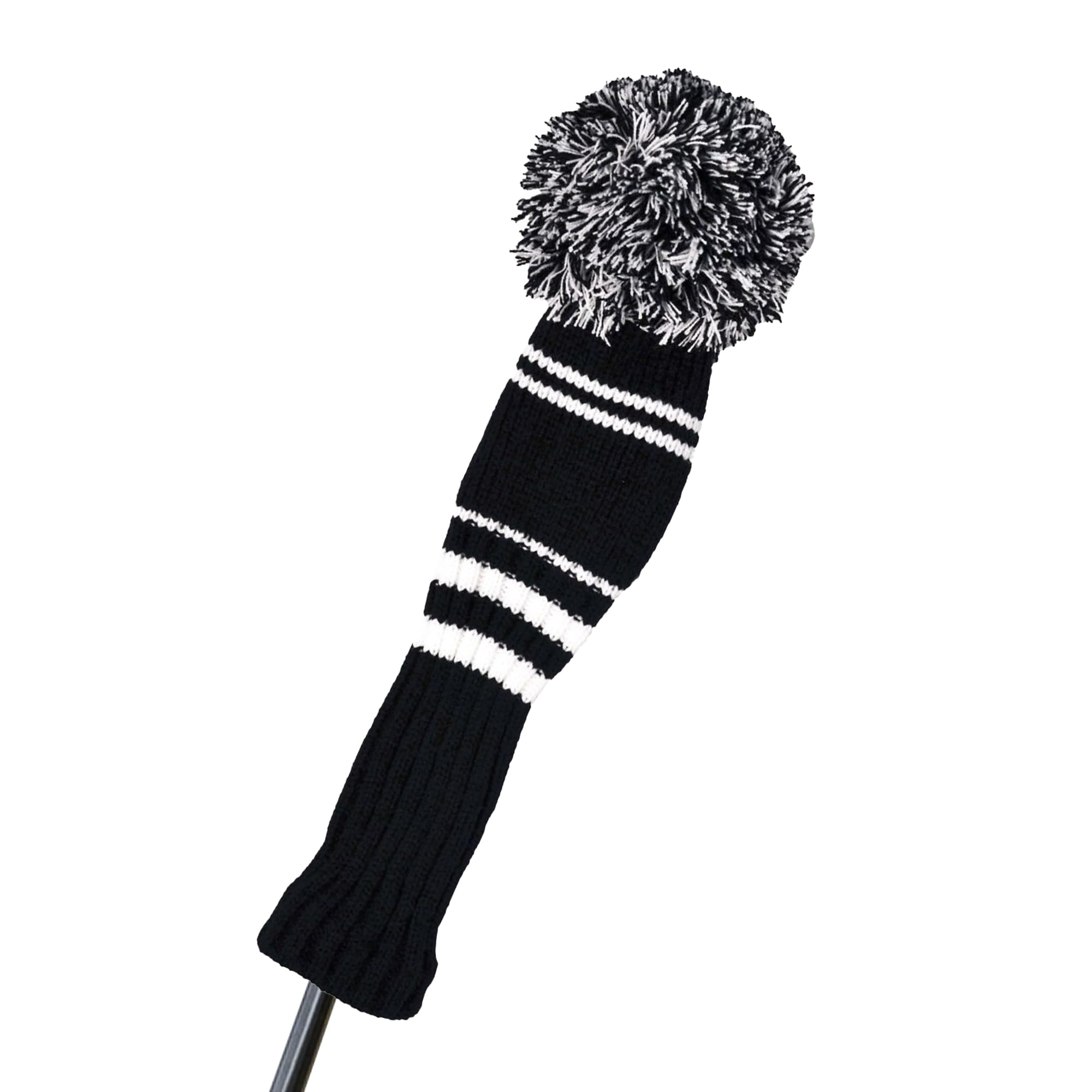 Longridge Funda para Cabeza de Conductor con Pompones, Color Negro y Rojo