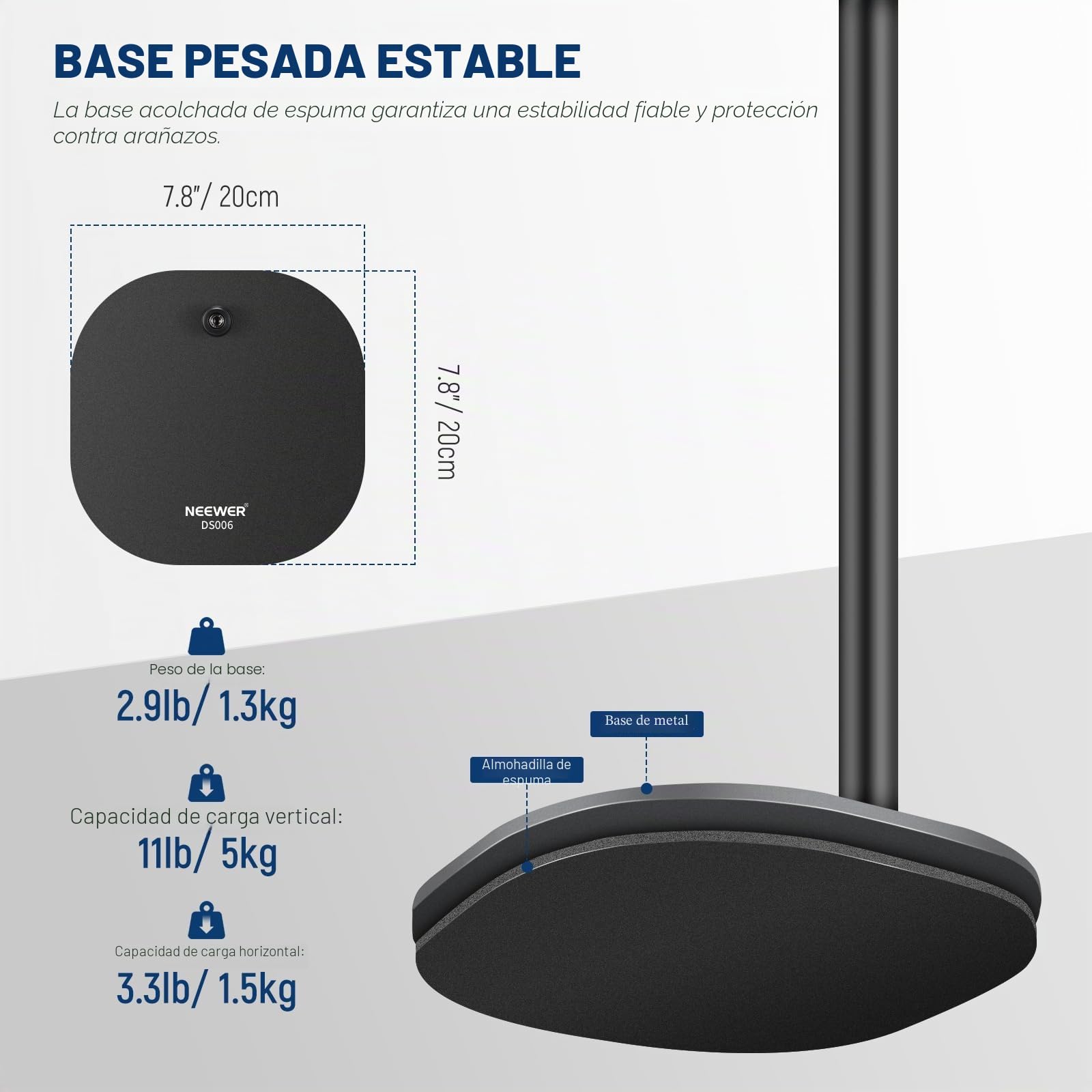 NEEWER Soporte Proyector Mesa con Base,Trípode Escritorio de 40-90cm con Soporte Celular & Montaje Cámara Acción,Montaje Proyector Vídeo Webcam Cabezal Esférico Compatible con XGIMI Nebula MEVO,DS006