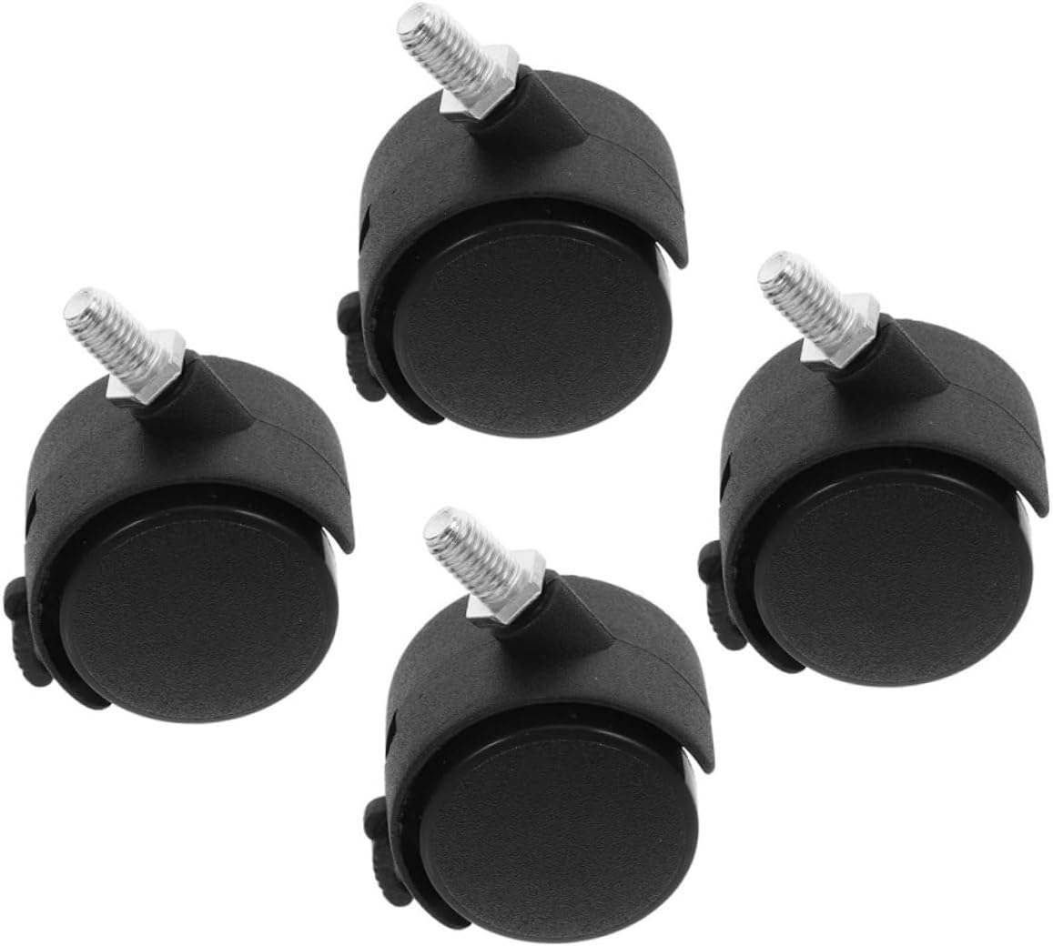 4pcs Heavy Duty Caster Wheels with Brake Swivel Design * Thread for Desks Cabinets and Bookshelves Smooth Rolling Chair Casters