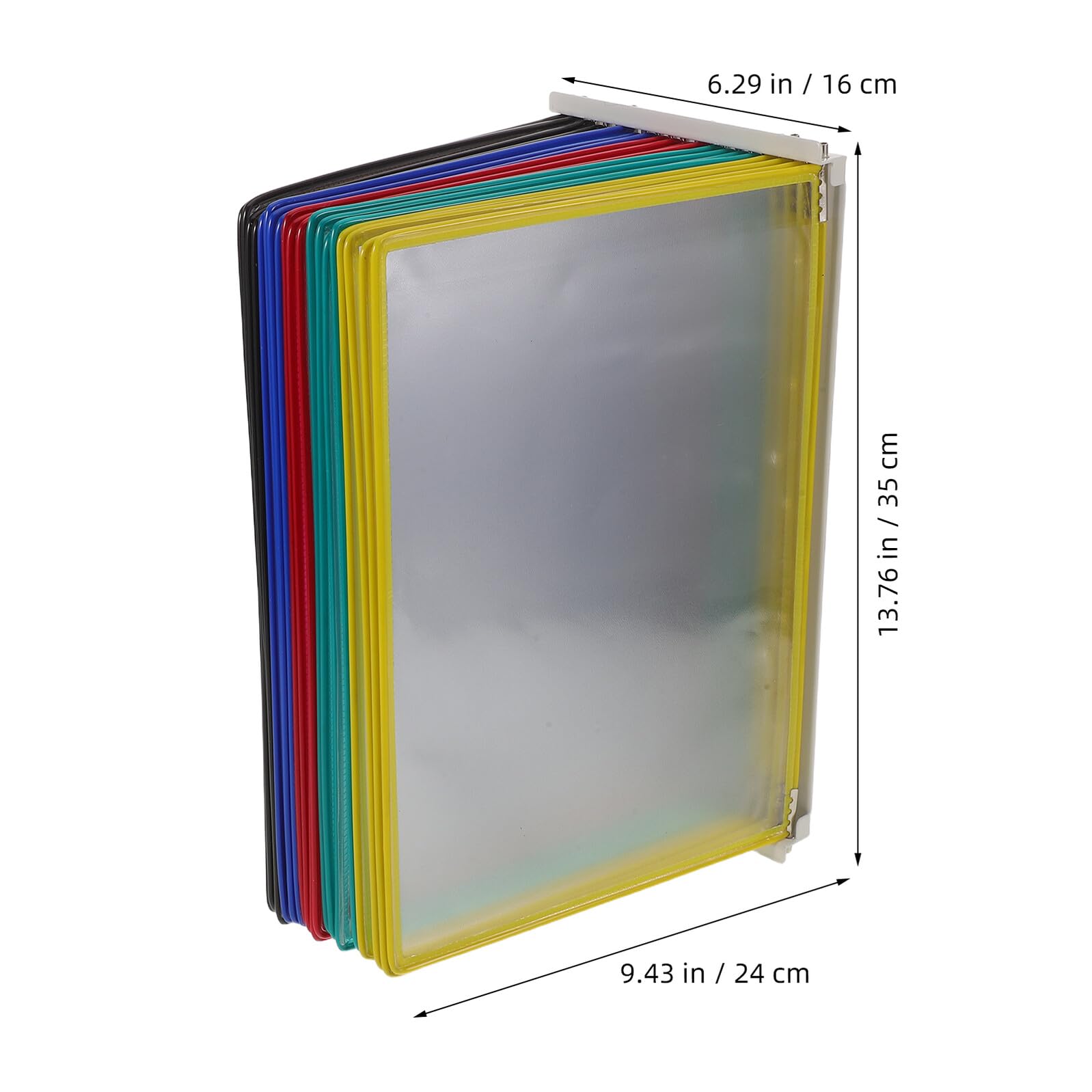 Wandmontierter Dokumentenorganizer 20 Fächer A4 aus Pvc und Metall | Klappbar, für Schreibtisch und Besprechungsplakate, Modern im Neutralen Look Zufällige Farbe