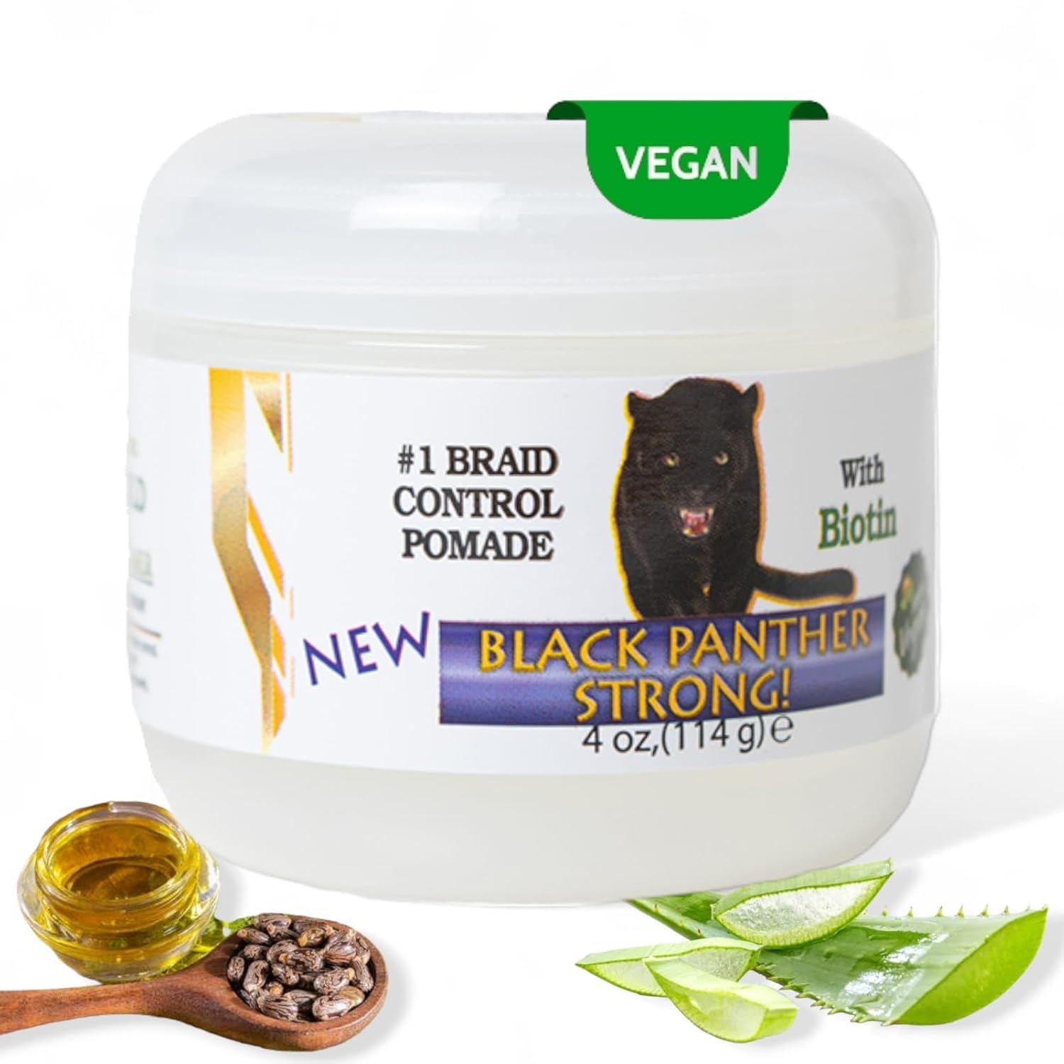 Extra-Hold Edge and Locs Control 4 Oz Black Panther Strong Edge Control & Braiding Gel – Natural Instant Edge Control for Black Hair, 4C Gel For All Day Hold. Vegan